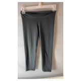Gray fitted capri-length leggings, possibly size