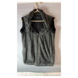 Gray and black Non Pareil zip-front vest, size