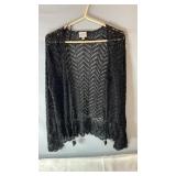 Black Cleo Petites size large cardigan with an