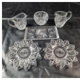 Cut Glass Serving PiecesSix cut glass pieces