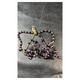 Purple and black faceted beaded necklace string