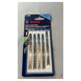 Package of five Bosch T118AF T-shank jigsaw