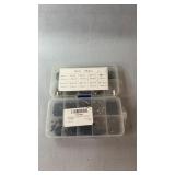Two compartmented hardware sets containing a