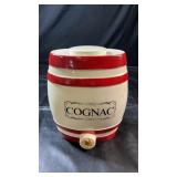 Red and cream ceramic Cognac barrel-style