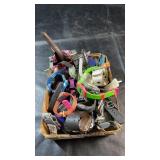 Box filled with wristwatches in various styles,