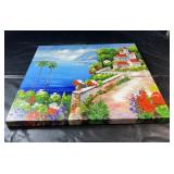 Colourful stretched canvas wall art depicting a