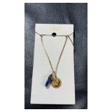 Fossil stainless steel necklace with gold-tone
