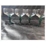 4 Cactus-Inspired Stemmed GobletsFour clear