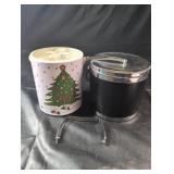 Vintage Christmas Ice Bucket & Black Ice
