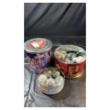 Collection of Christmas tree ornaments in silver,