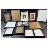 Collection of picture and photo frames in a