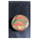 Round brass trinket box with removable lid