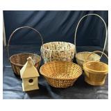 Collection of woven baskets in various sizes and