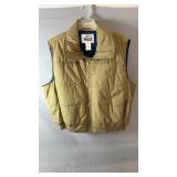 Tan Woolrich zip-front insulated vest with
