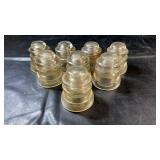 Eight clear glass Dominion utility/power line