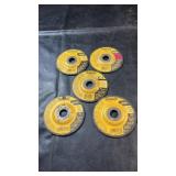 Five DeWalt 4-1/2ï¿½ grinding/cutting wheels,