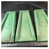 3 Plastic Downspout Splash BlocksThree green