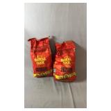 Two bags of Royal Oak Plus charcoal briquettes,