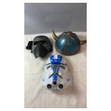 Three costume masks featuring a Kylo Ren-style