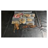 Collection of necklaces, bracelets, rosary,