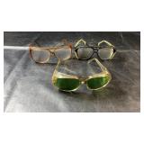 Three pairs of protective glasses in different