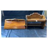 Two wooden kitchen wall organizers with
