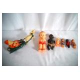 Celuloid Santa, Friction toys Santa, Babies