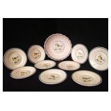 9 pc Salad set w bird motif