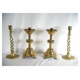 Brass candleholders - 2 pair