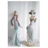 2 Lladro Ladies - w umbrellas and tea