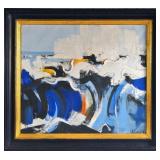 Mid-Century Abstract Oil on Canvas J. Stuart