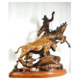 Jerry Anderson (B. 1935) Over Easy Western  Bronze