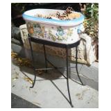 Garden Italian planter on wrought iron stand