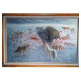 Ken Bader (1887) - Wolf & Buffalo( giclee)