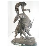 After F.  Remington bronze "The Buffalo horse"