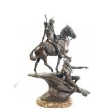 Elie Hazak (1945-) Stalking Buffalo Bronze