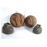 Antique copper & tin Cake molds