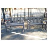2 Wooden garden benches
