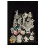 Crystal glass animals and miniature figures