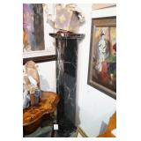 Tall Black  Marble Pedestal