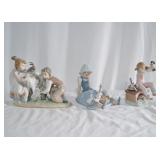 3 Lladro figure groups w animals