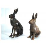 2 Cast iron antique rabbit door stops