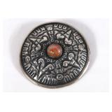 D&G Sterling Mexico large brooch w center opal