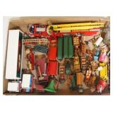 Toy fire trucks, trains, trucks...