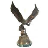 After Jules Moigniez Flying Eagle bronze on marble