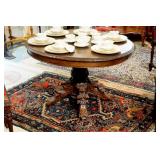 Antique Claw feet Carved pedestal - round Table