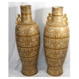 Pair large Temple vases