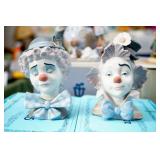 Lladro Clown bust figures - 2 - Boy and Girl