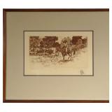 Phil Tognazzini  "Vaquero cattle drive" etching