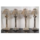 Corinthian Column Candle holders w sterling shades